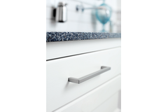Greep square zamak RVS-look ba 128mm L 138mm